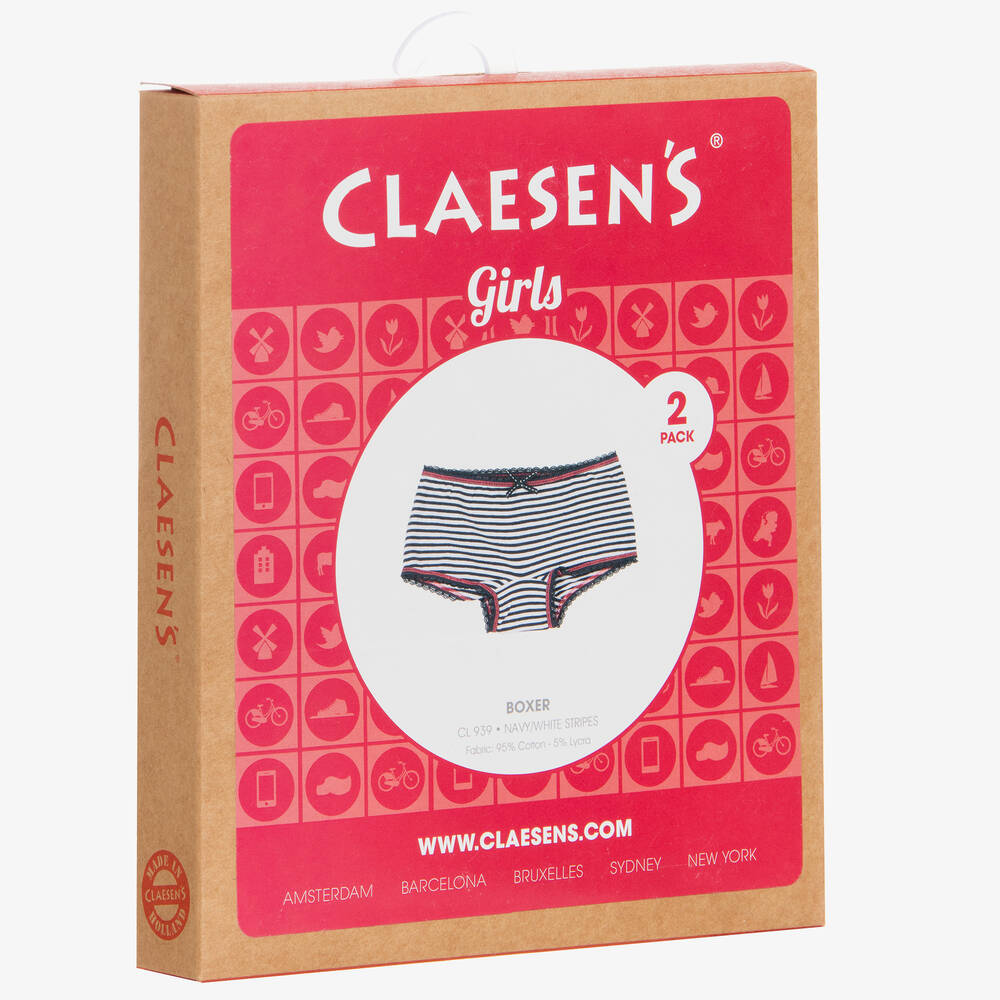 девочки C трусиках Claesen's - Хлопковые трусики в синюю полоску для девочек (2шт.) |  Childrensalon Outlet