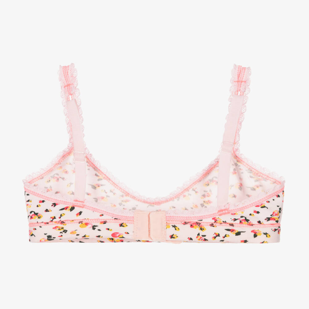 Claesen's-Girls Floral Pink Cotton Bralette | Childrensalon Outlet