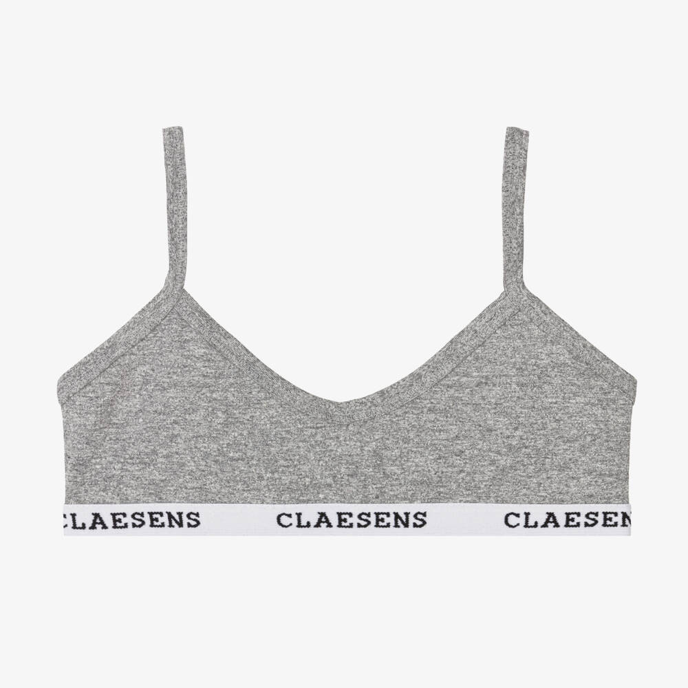 Claesen's-Мягкий серый хлопковый бюстгальтер для девочек | Childrensalon Outlet