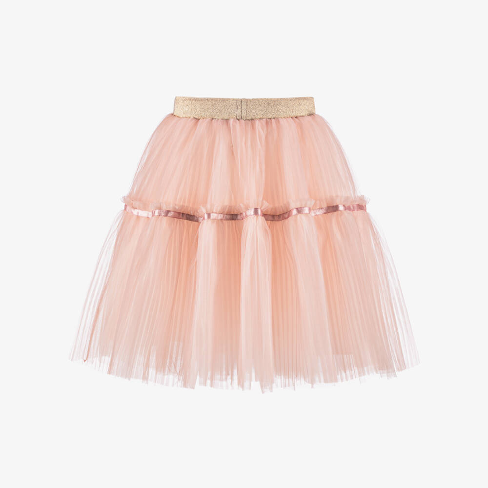Coeur by Childrensalon-Girls Blush Pleated Tulle Skirt | Childrensalon Outlet