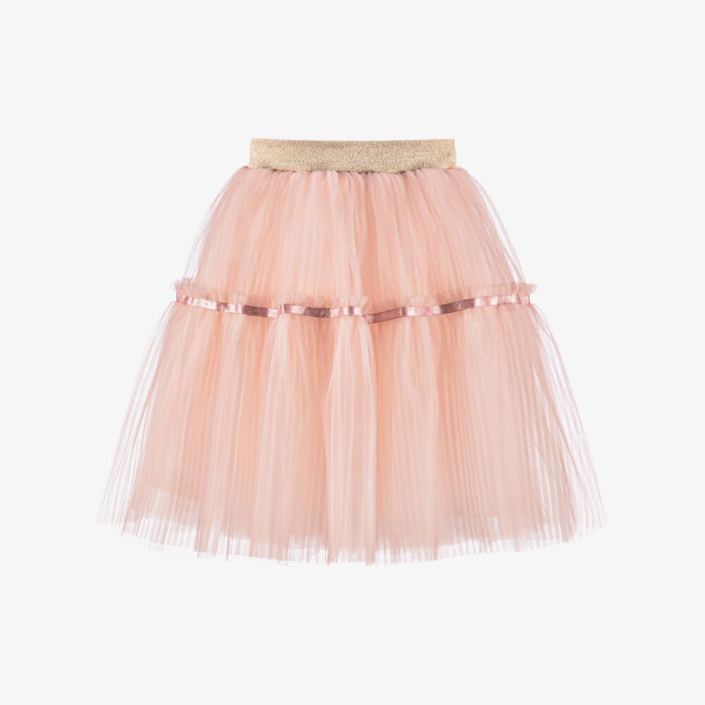 Coeur by Childrensalon-Girls Blush Pleated Tulle Skirt | Childrensalon Outlet