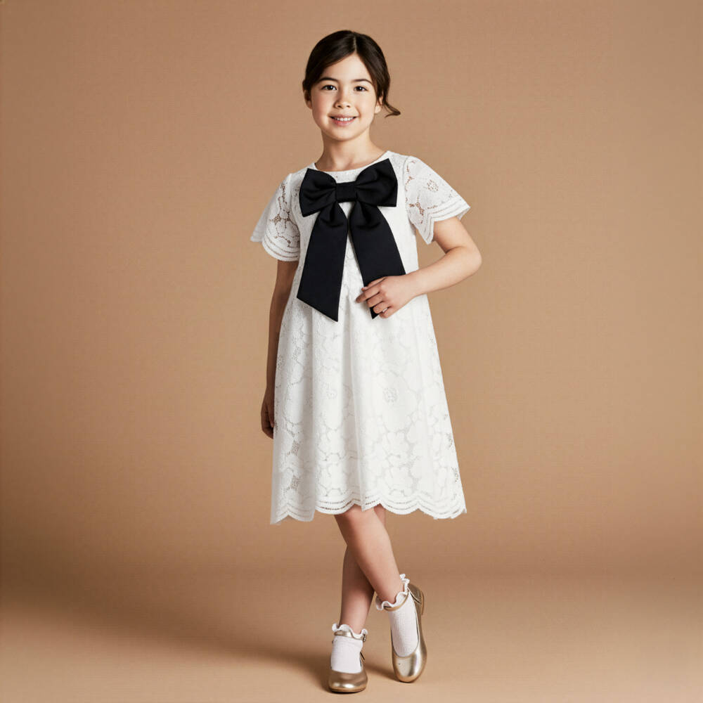 Coeur by Childrensalon-Girls Elegant White Lace Dress | Childrensalon Outlet