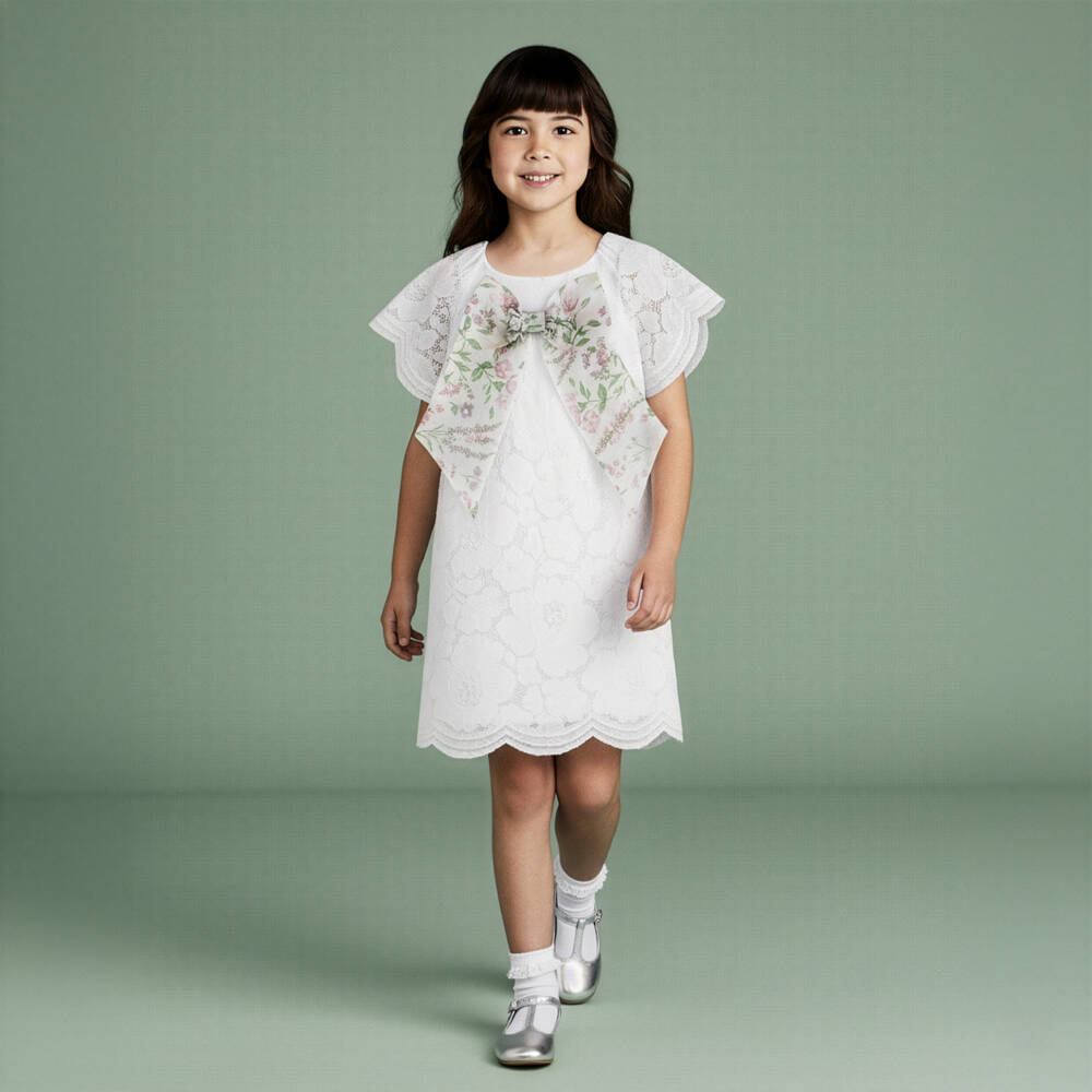 Coeur by Childrensalon-Girls Elegant White Lace Dress | Childrensalon Outlet