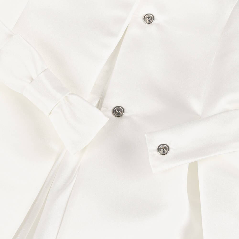 Coeur by Childrensalon-Girls Elegant White Satin Coat | Childrensalon Outlet