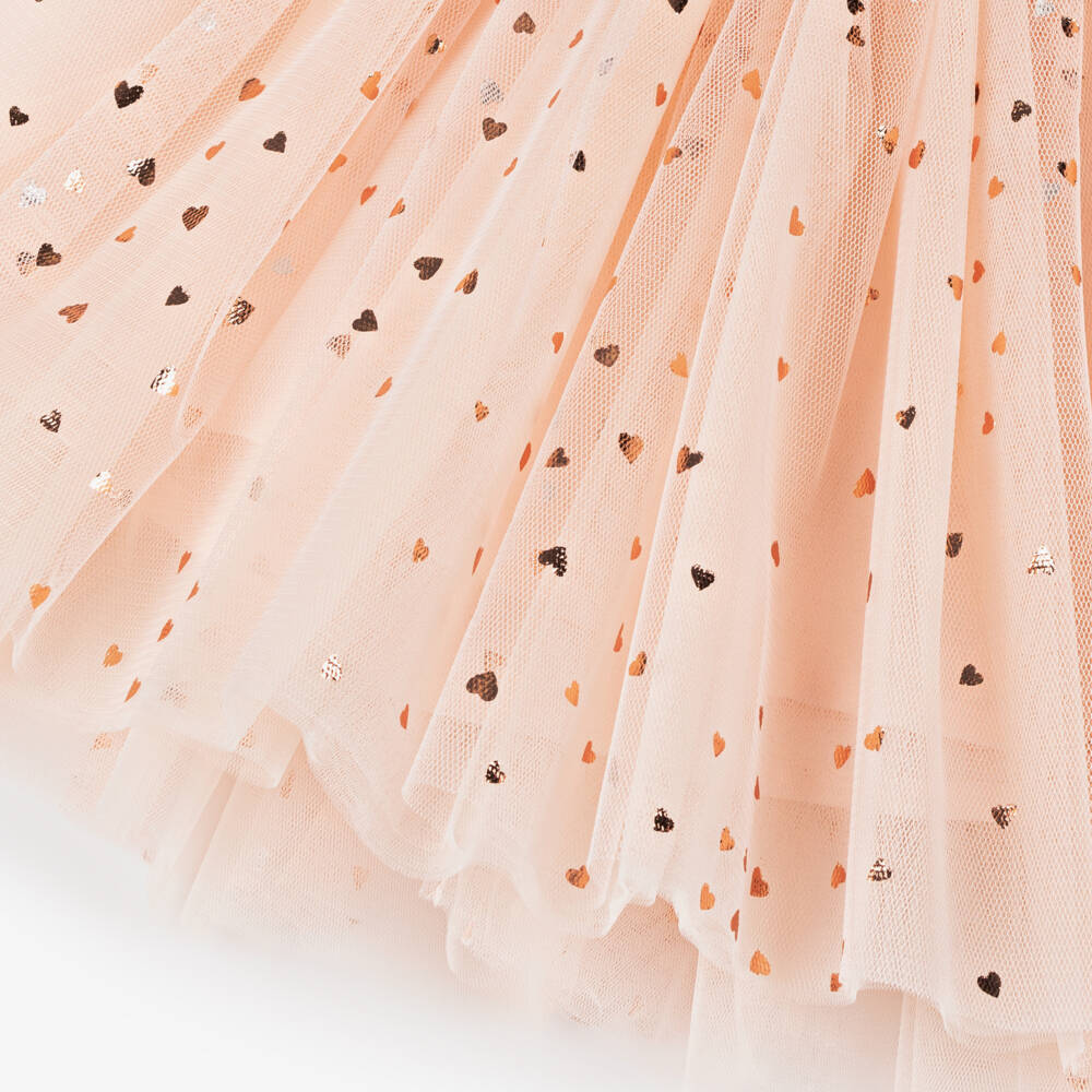 Coeur by Childrensalon-Girls Pink & Gold Hearts Tulle Skirt | Childrensalon Outlet