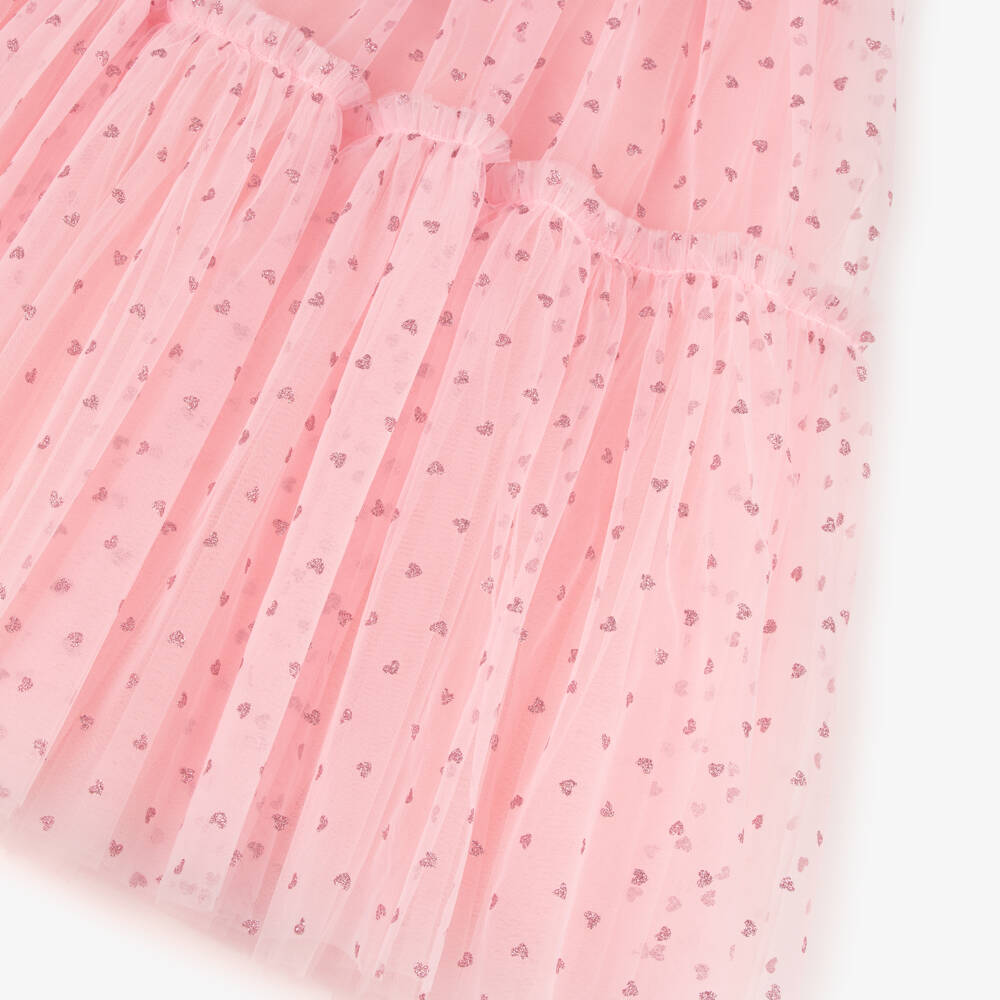 Coeur by Childrensalon-Girls Pink Satin Bow Tulle Dress | Childrensalon Outlet