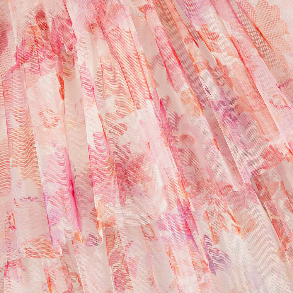 Coeur by Childrensalon-Pink Printed Floral Tulle Dress | Childrensalon Outlet