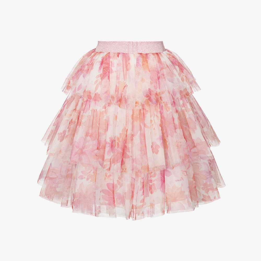 Coeur by Childrensalon-White And Pink Floral Skirt | Childrensalon Outlet