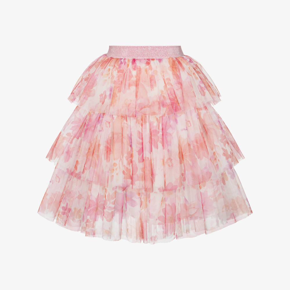 Coeur by Childrensalon-White And Pink Floral Skirt | Childrensalon Outlet