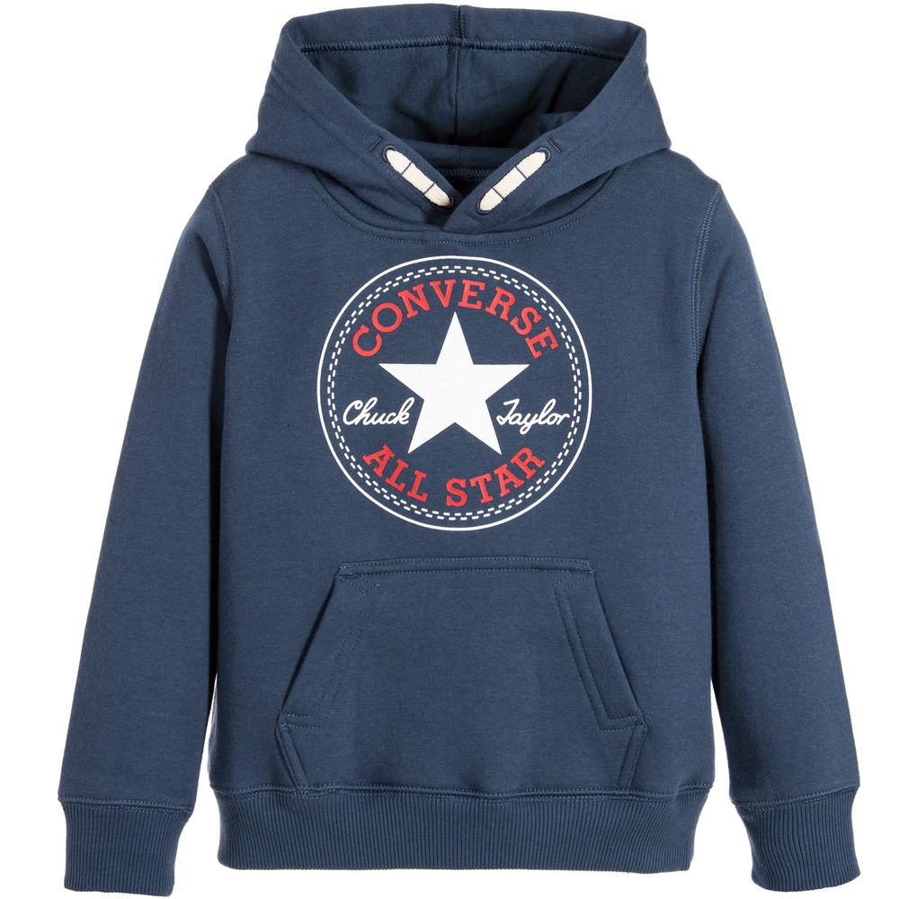Converse - Boys Blue Fleece Hooded Sweatshirt | Childrensalon Outlet