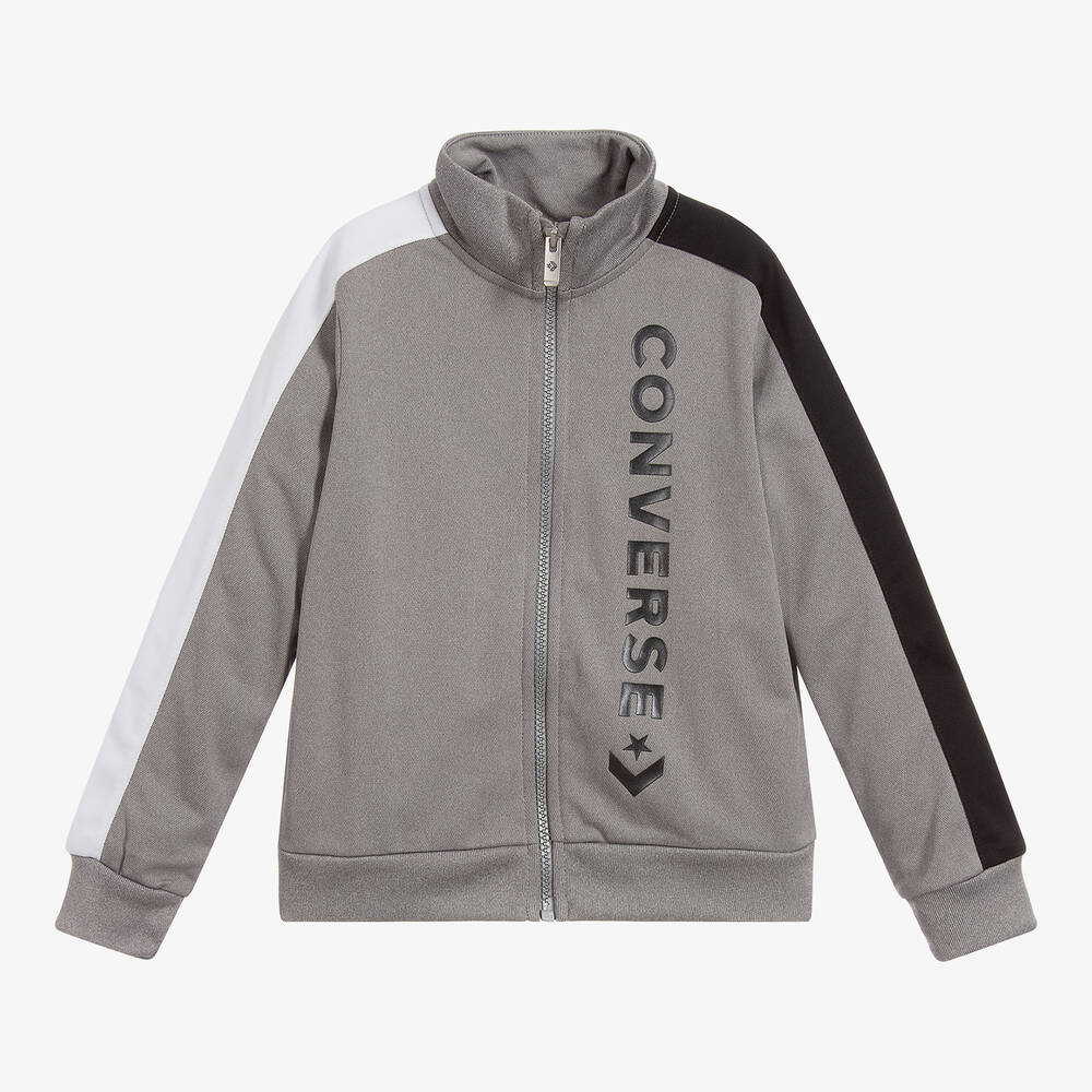 Converse - Boys Grey Logo Zip-Up Jacket | Childrensalon