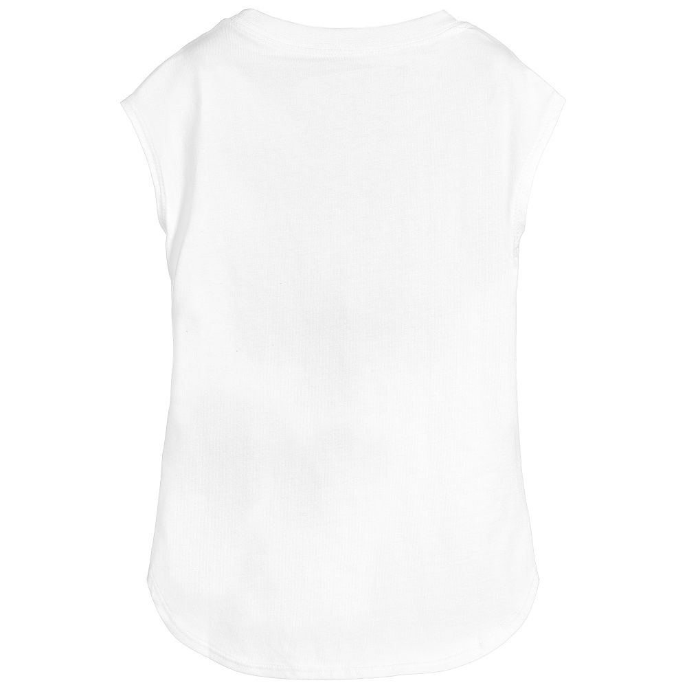 Converse-Girls White Cotton Logo T-Shirt | Childrensalon Outlet