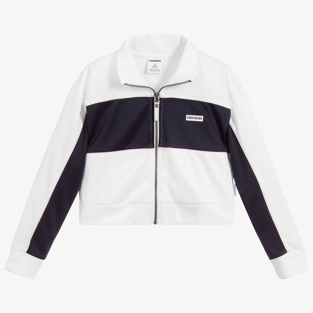 Converse-Girls White Logo Zip-Up Jacket | Childrensalon Outlet