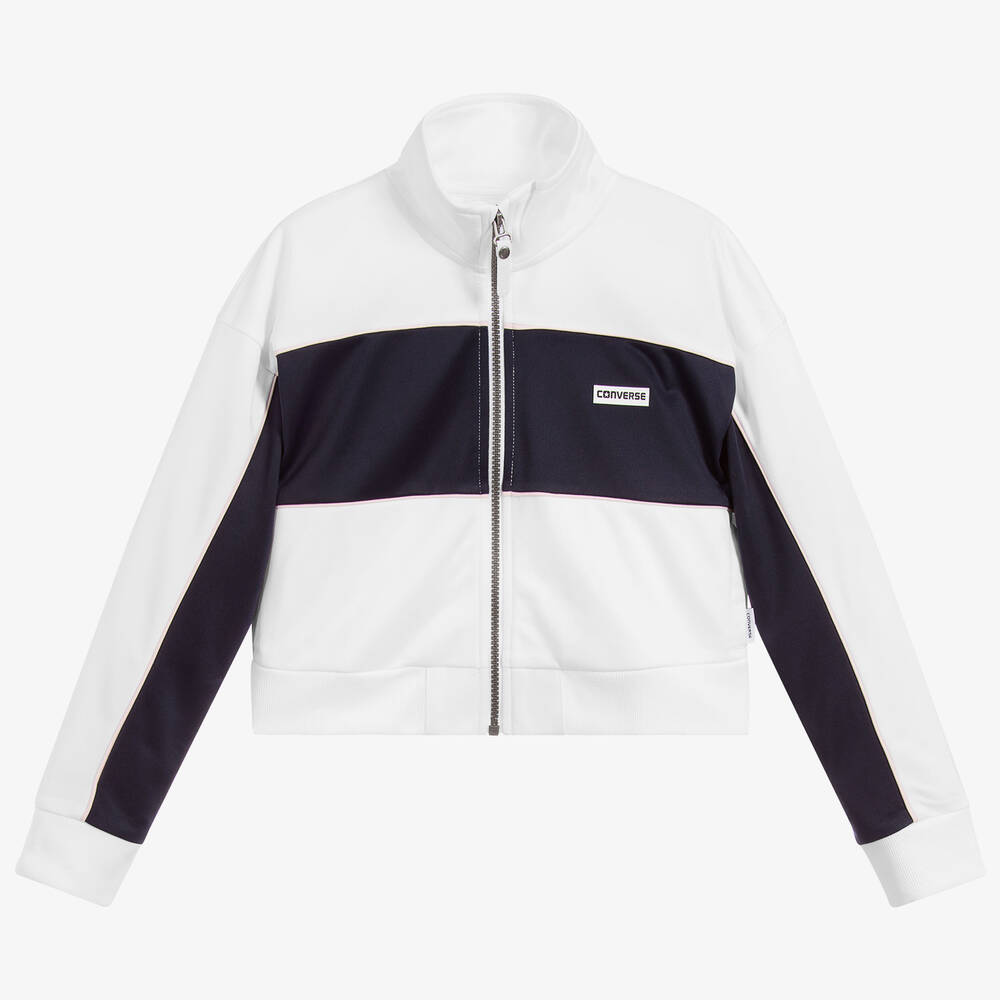 Converse - Girls White Logo Zip-Up Jacket | Childrensalon