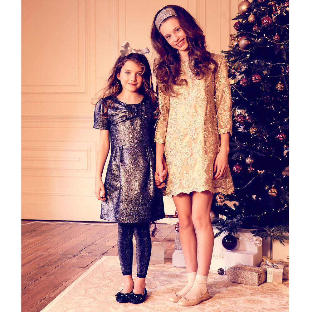 Country Kids-Черные колготки без стопы с блестками | Childrensalon Outlet