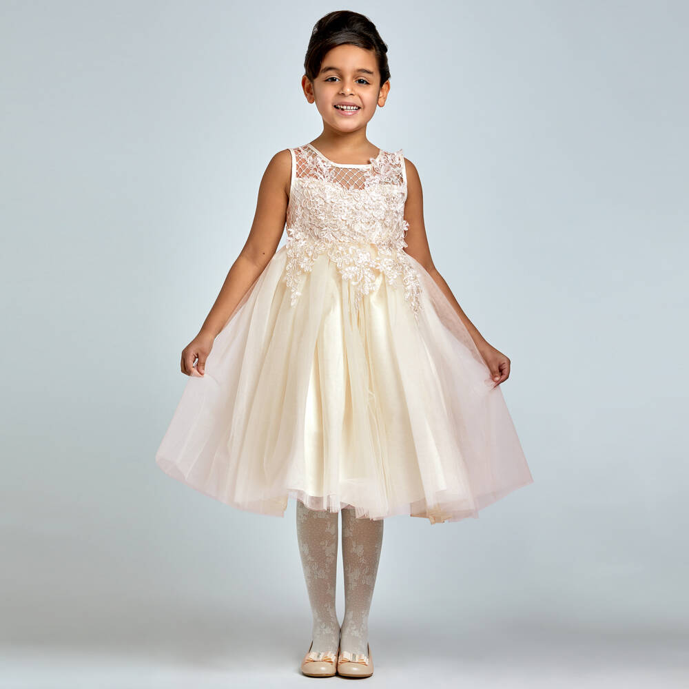 Country Kids-Girls Cream Lace Floral Hosiery | Childrensalon Outlet