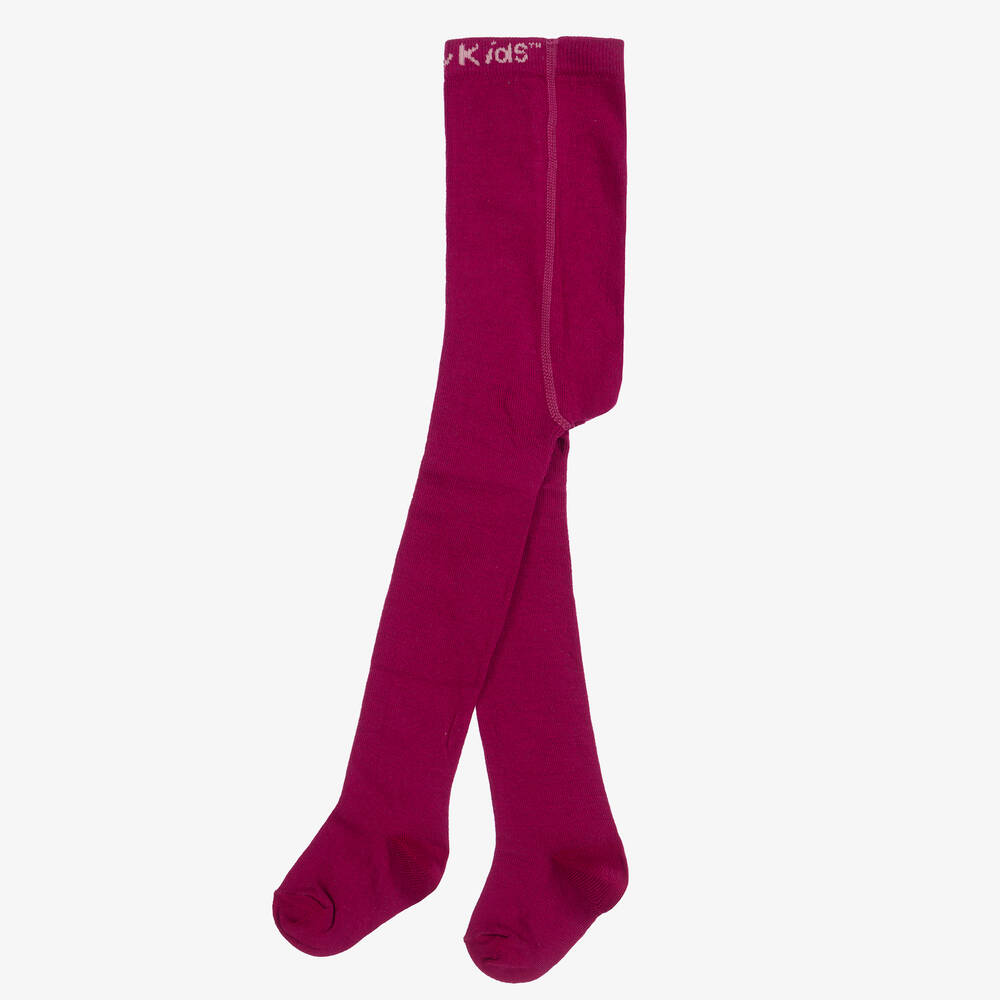 Country Kids-Girls Magenta Pink Cotton Knitted Tights | Childrensalon Outlet