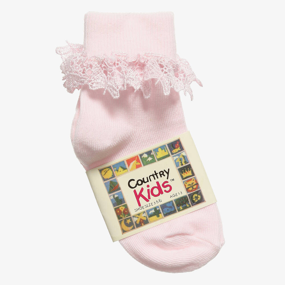 كونتري كيدز-جوارب قطن ودانتيل كشكش للمولودات | Childrensalon Outlet