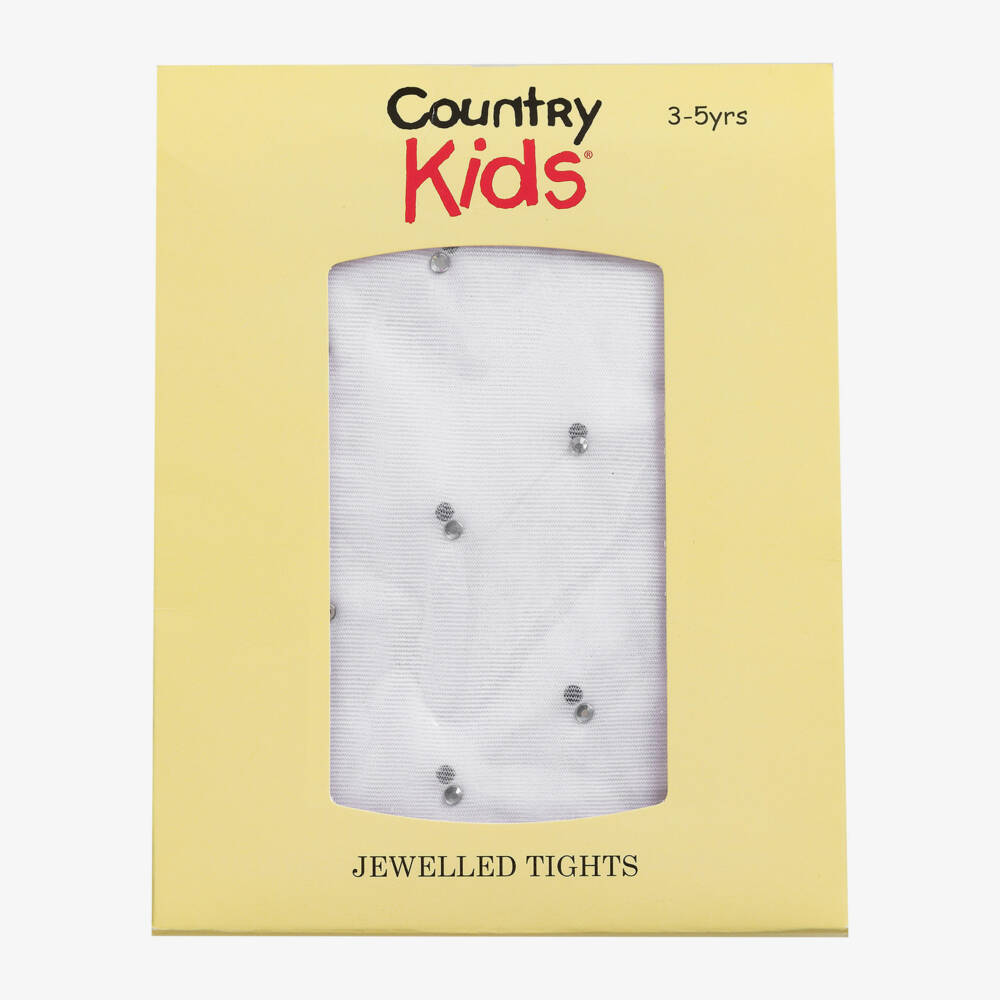 Country Kids-Girls Sparkling White Sheer Hosiery | Childrensalon Outlet