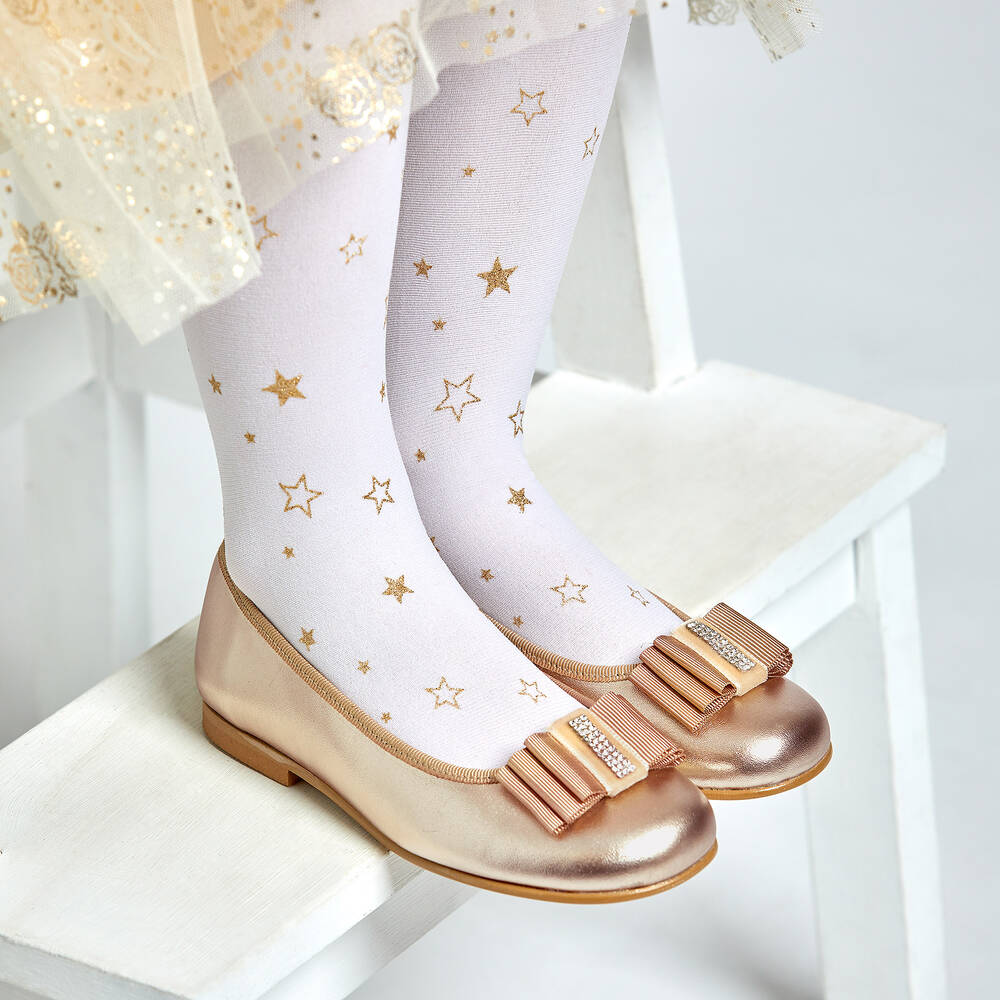 White and gold best sale tights