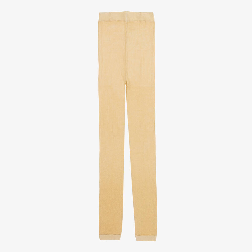 Country Kids-Gold Glitter Footless Tights | Childrensalon Outlet