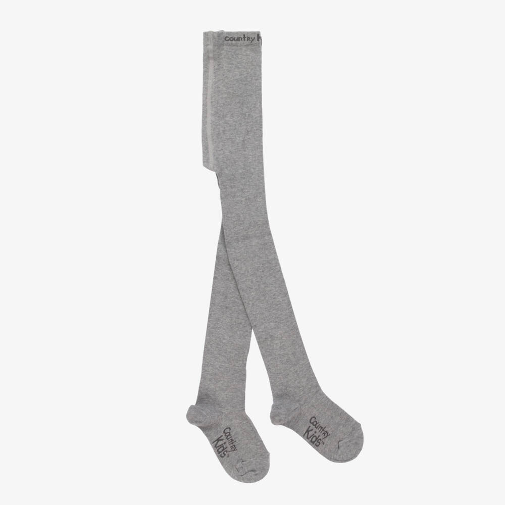 Country Kids-Grey Cotton Knitted Tights | Childrensalon Outlet