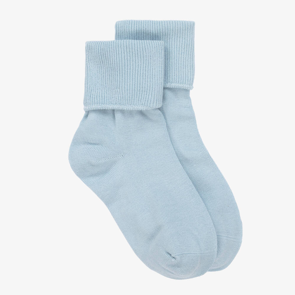 Country Kids - Pale Blue Cotton Ankle Socks | Childrensalon
