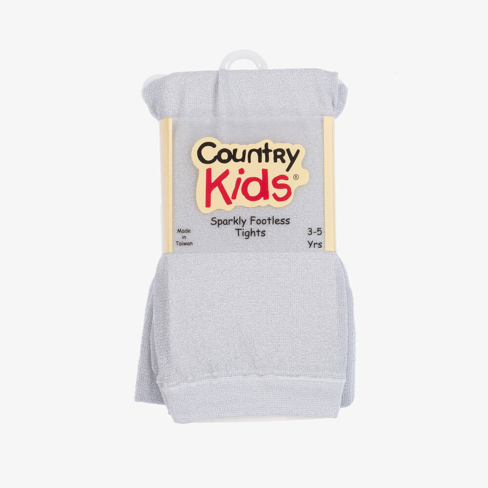 Country Kids Silver Glitter Footless Tights Childrensalon Outlet