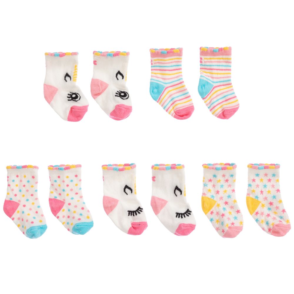 Cucamelon-Cotton Unicorn Socks (5 Pairs) | Childrensalon Outlet