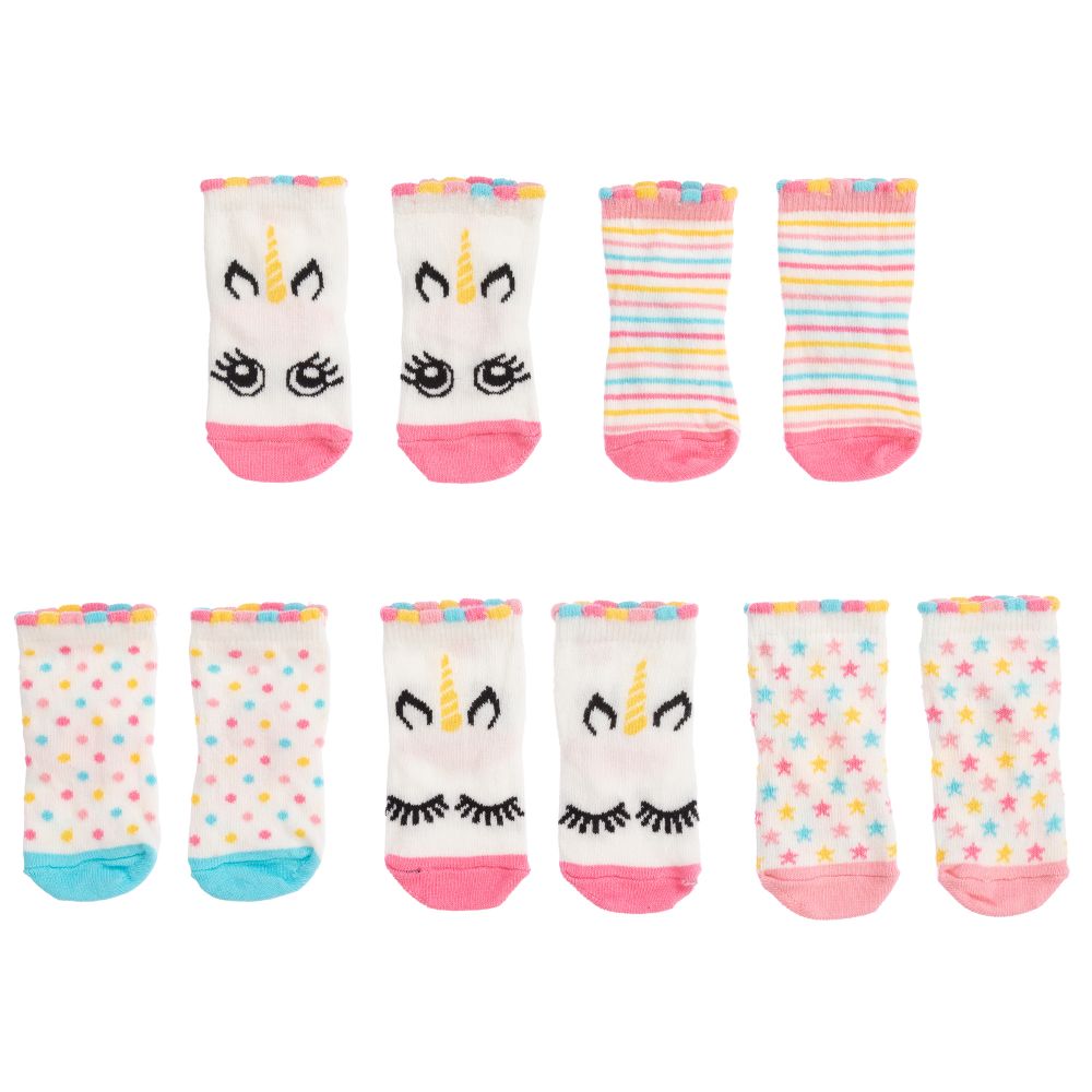 Cucamelon - Cotton Unicorn Socks (5 Pairs) | Childrensalon