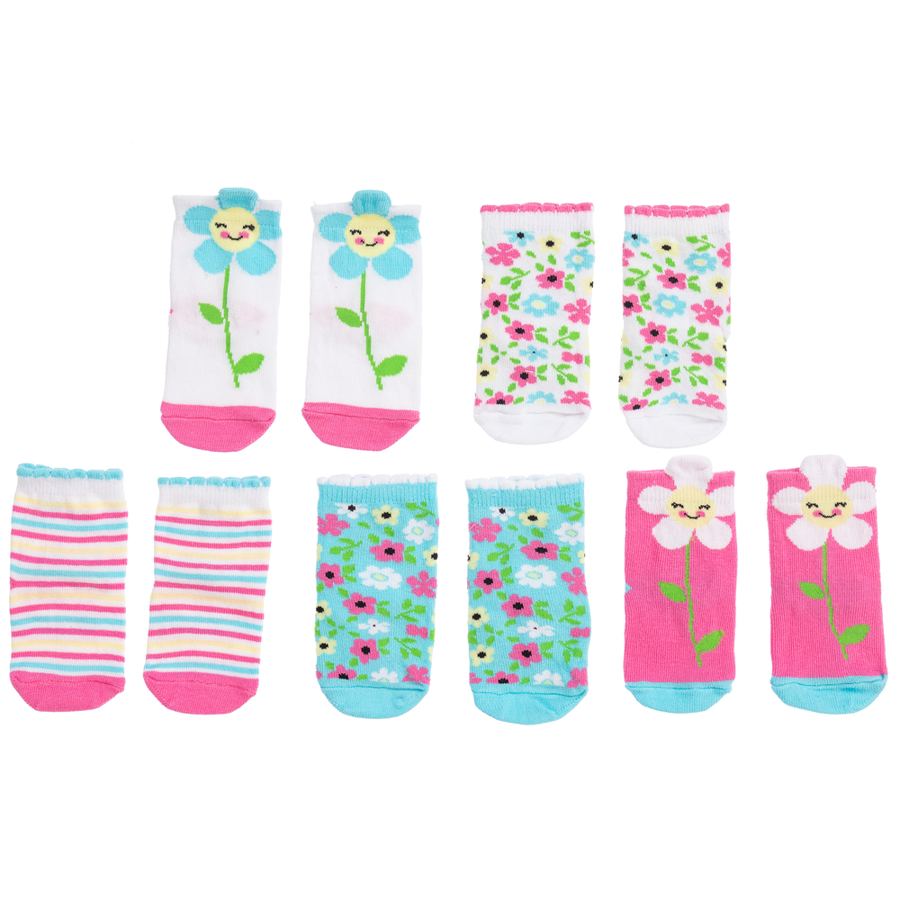 Cucamelon - Floral Cotton Socks (5 Pairs)  | Childrensalon