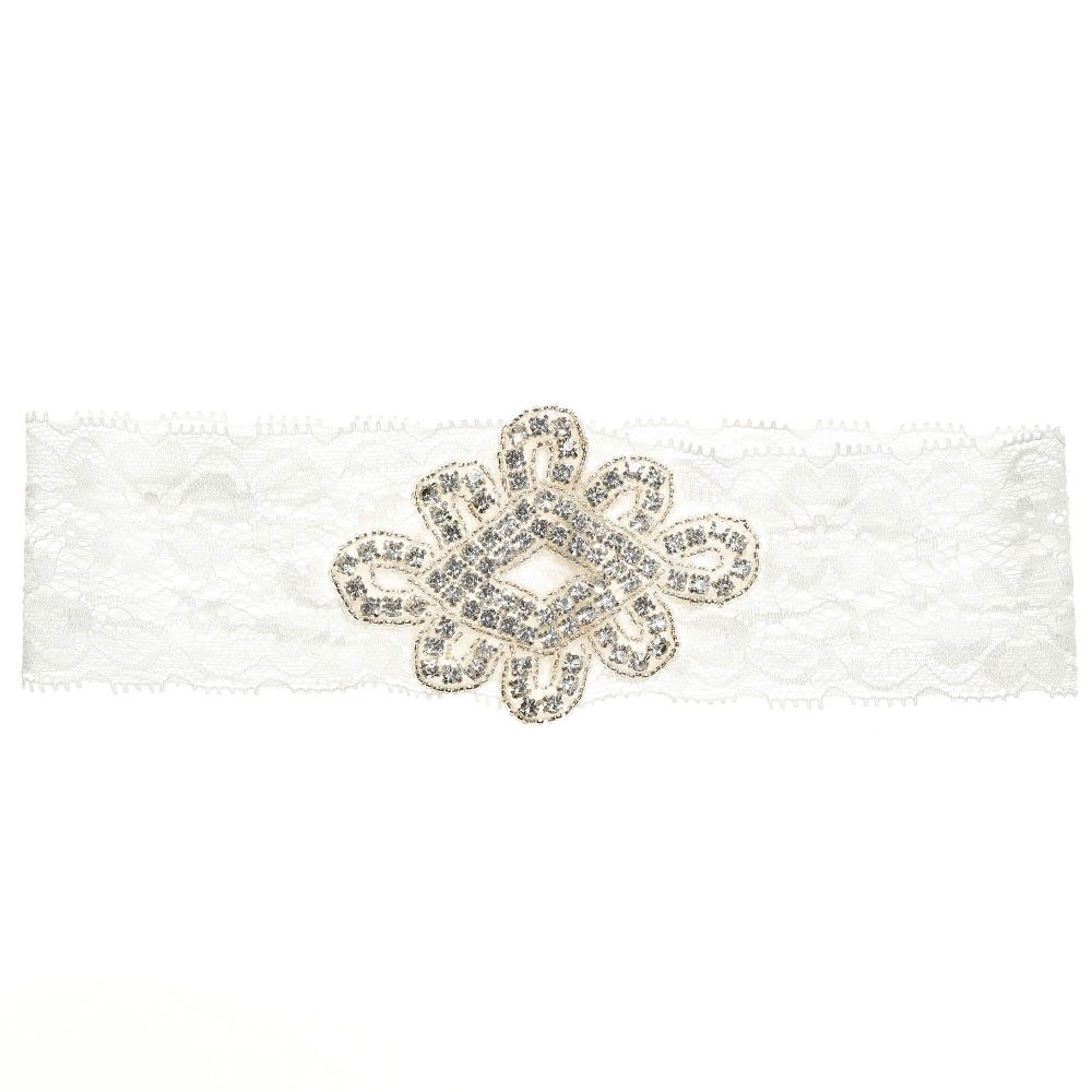 Cute Cute-Diamanté Ivory Lace Headband | Childrensalon Outlet
