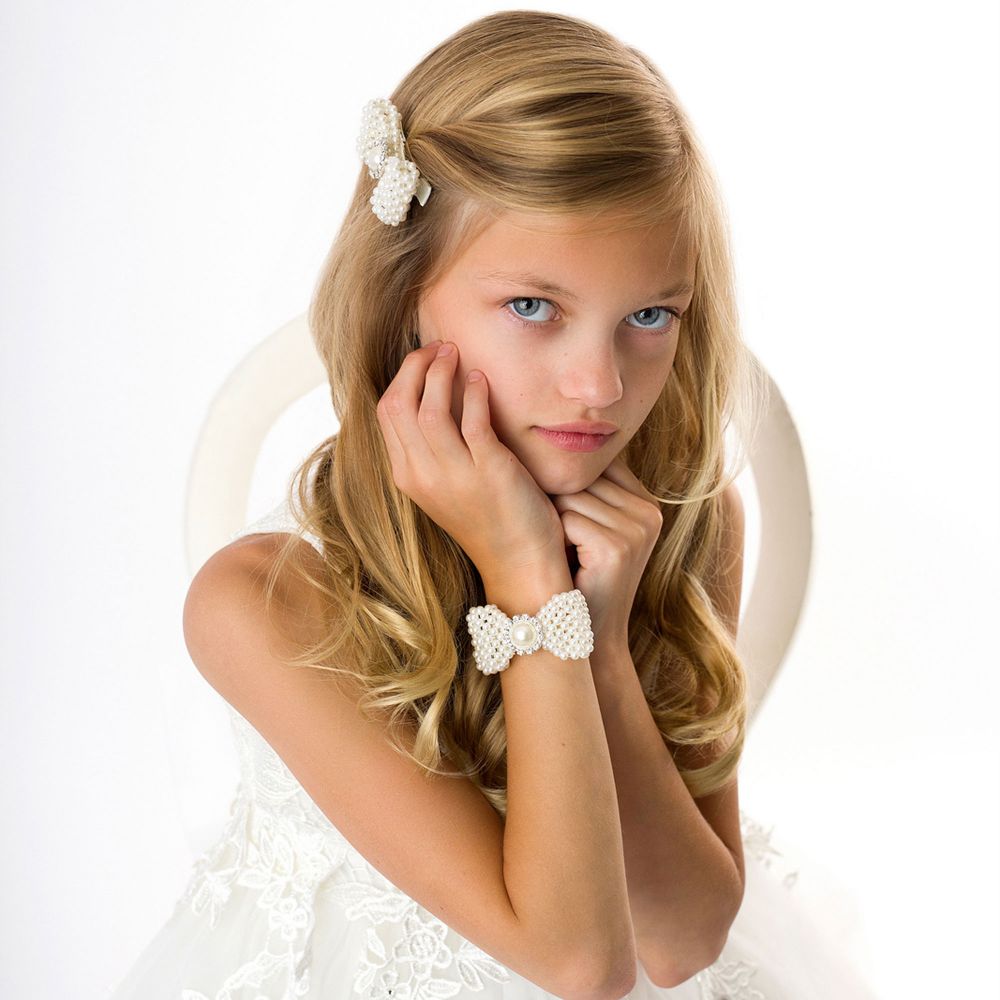 Cute Cute-Кремовый браслет с жемчужинами | Childrensalon Outlet