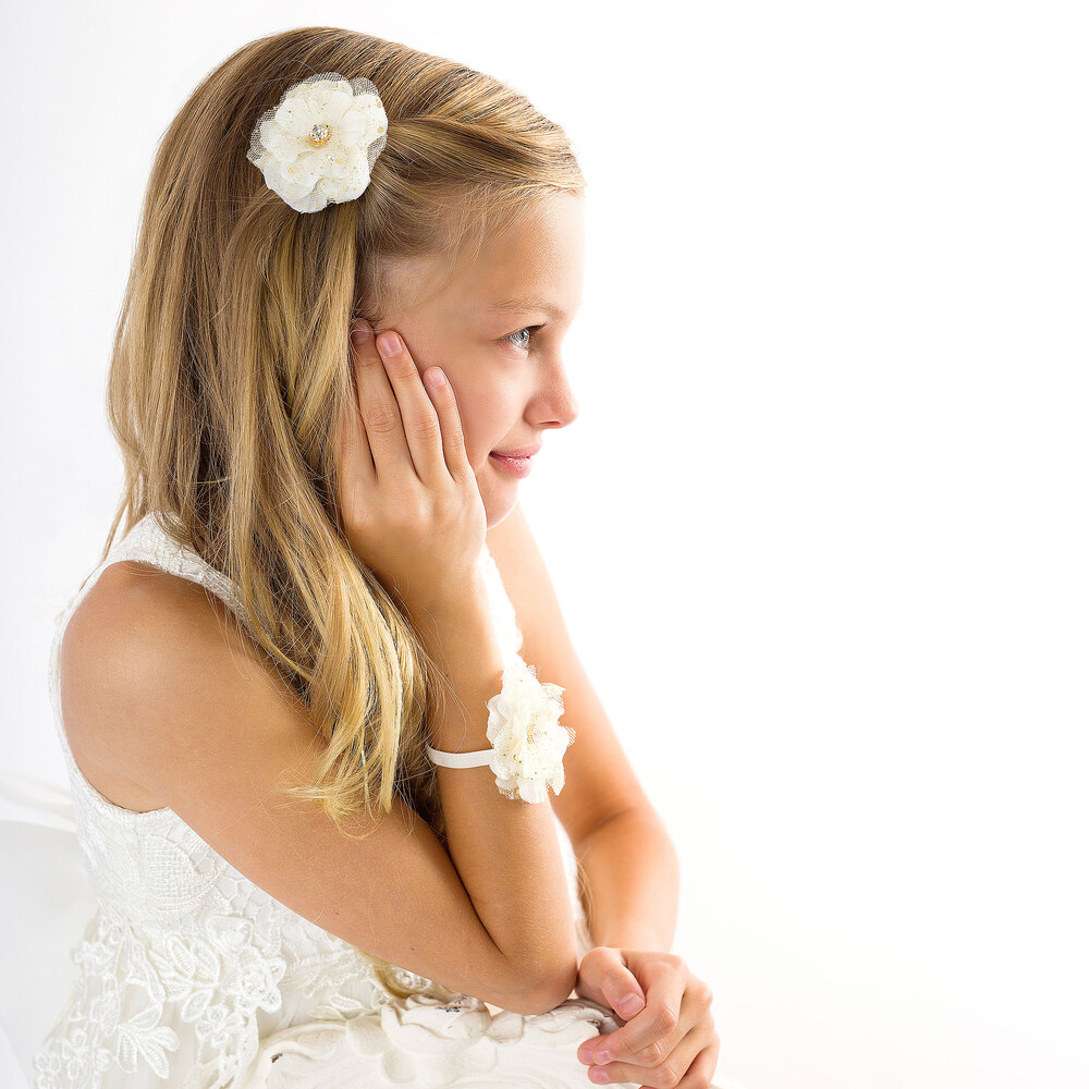 Cute Cute-Кремовый браслет из атласа и тюля | Childrensalon Outlet