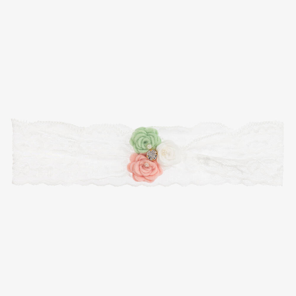 Cute Cute-Mint Green, Ivory & Pink Flower Headband | Childrensalon Outlet