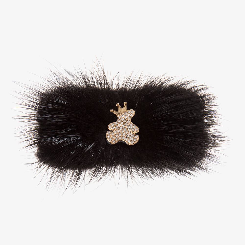 Cute Cute - Заколка для волос с медвежонком и мехом (10 см) | Childrensalon