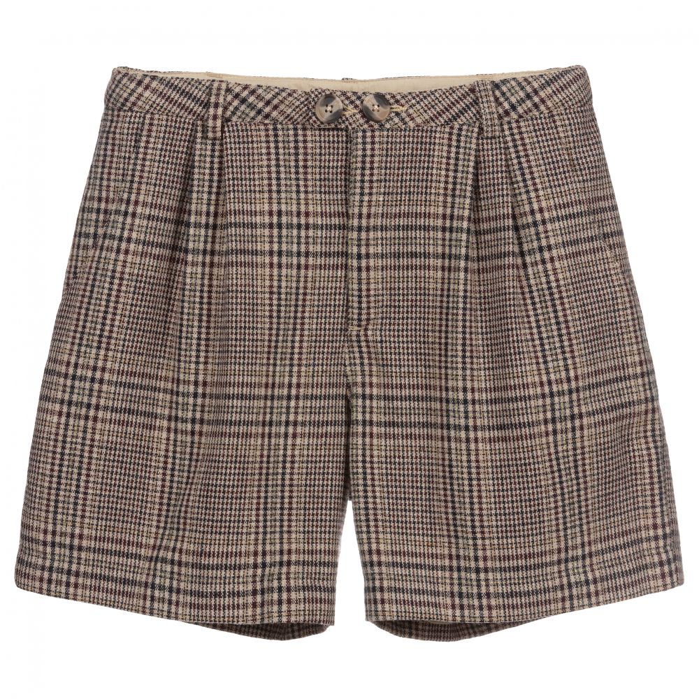 Cyrillus - Teen Brown Checked Shorts | Childrensalon