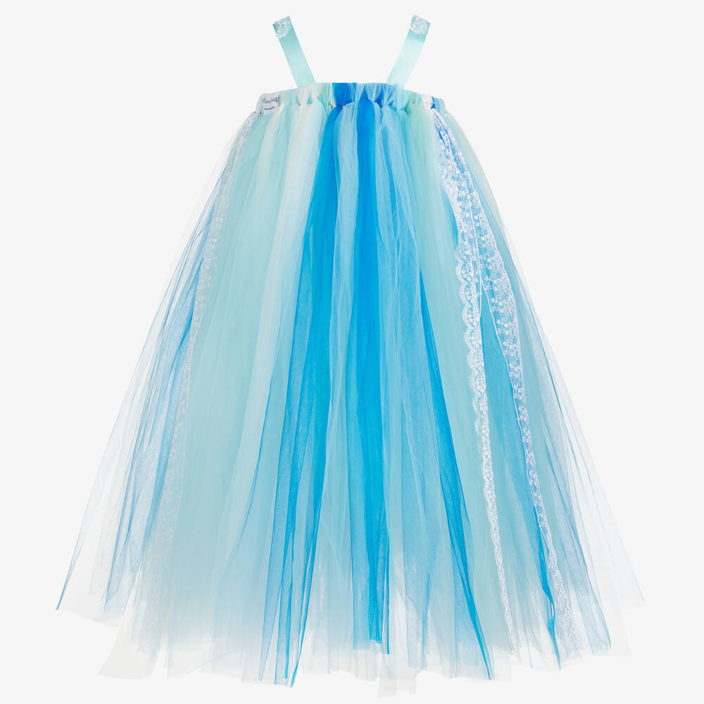 داينتي ديزي-فستان تول و ساتان لون أزرق | Childrensalon Outlet