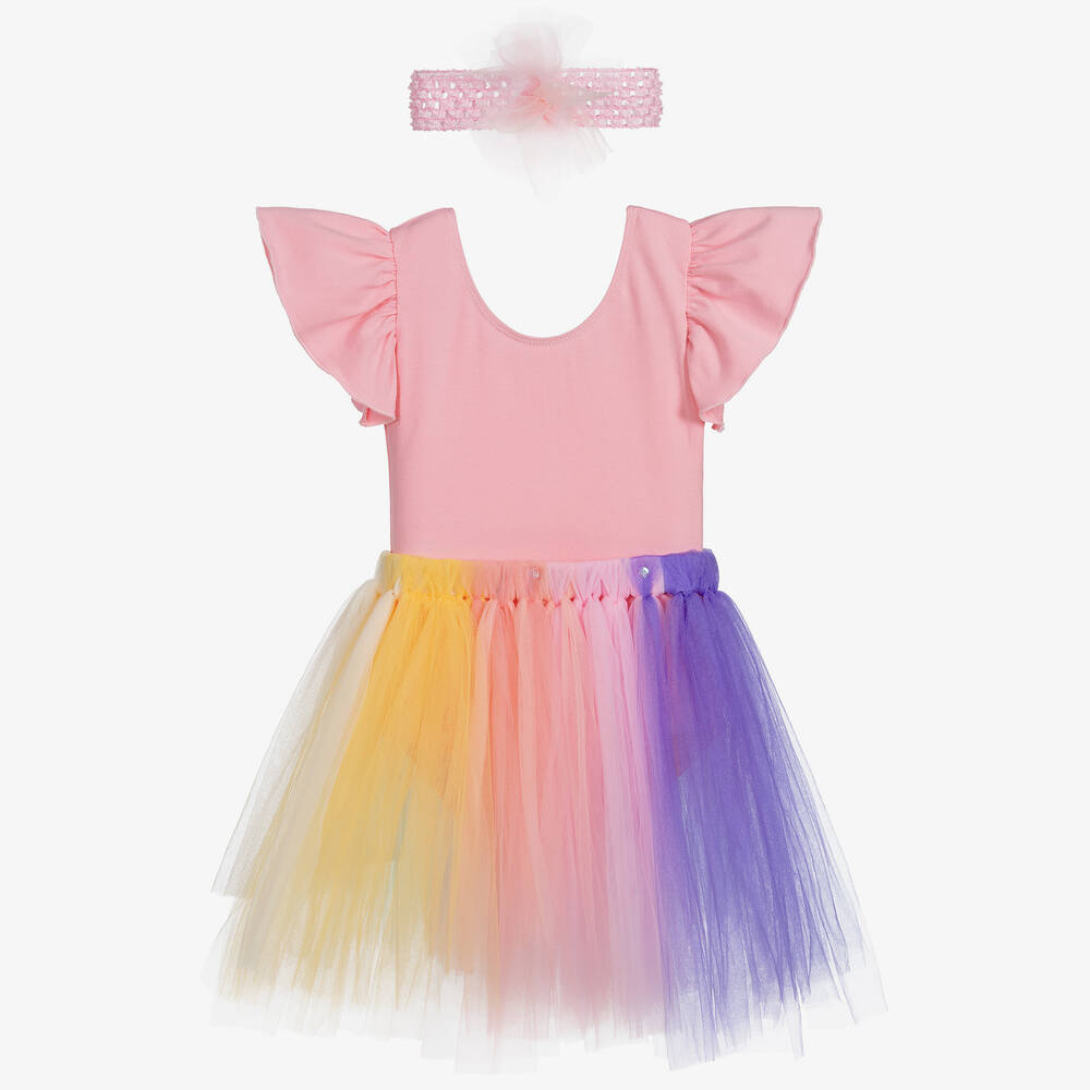 Dainty Dizzy - Tutu-Geschenkset in Rosa und Regenbogenfarben | Childrensalon