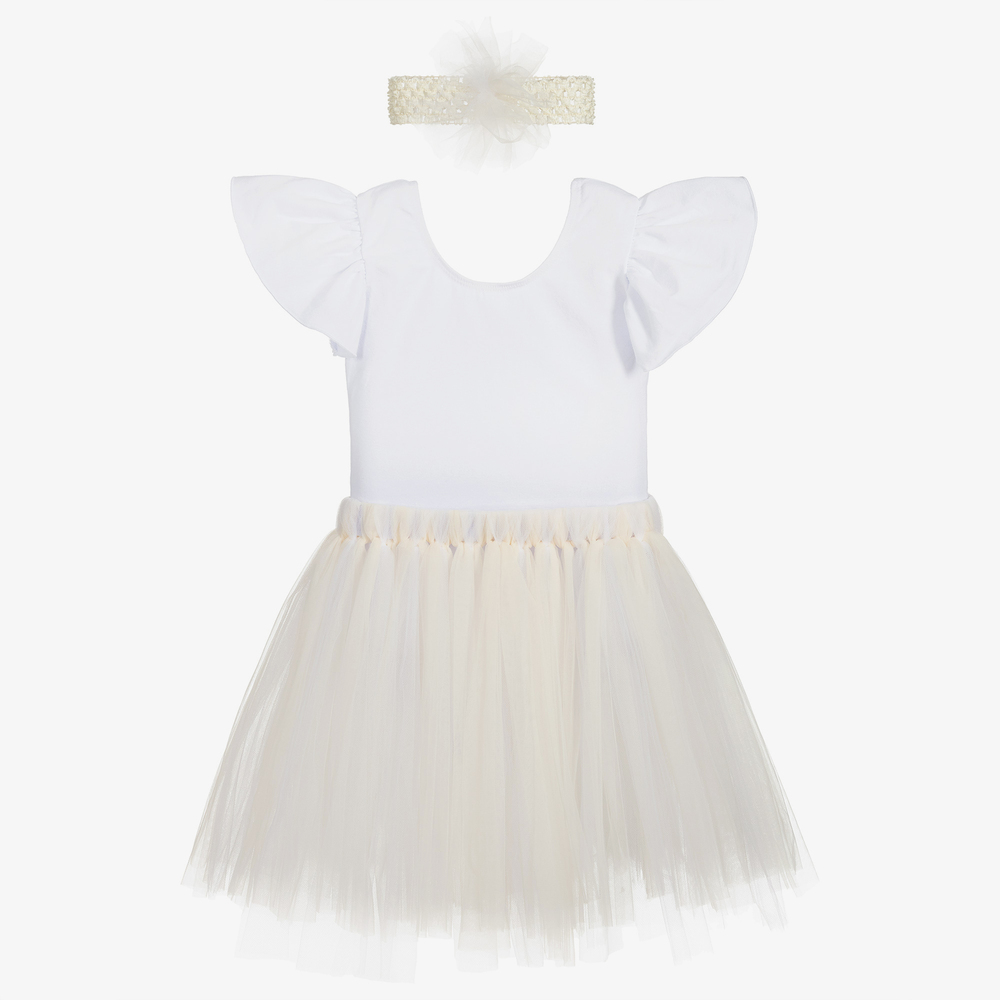 Dainty Dizzy - White & Ivory Tutu Gift Set | Childrensalon