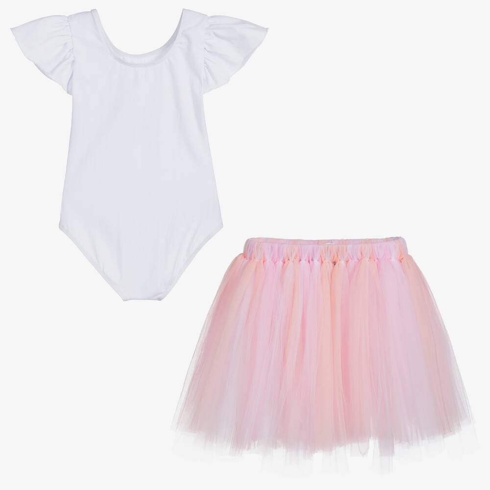 Dainty Dizzy-White & Pink Tutu Gift Set | Childrensalon Outlet