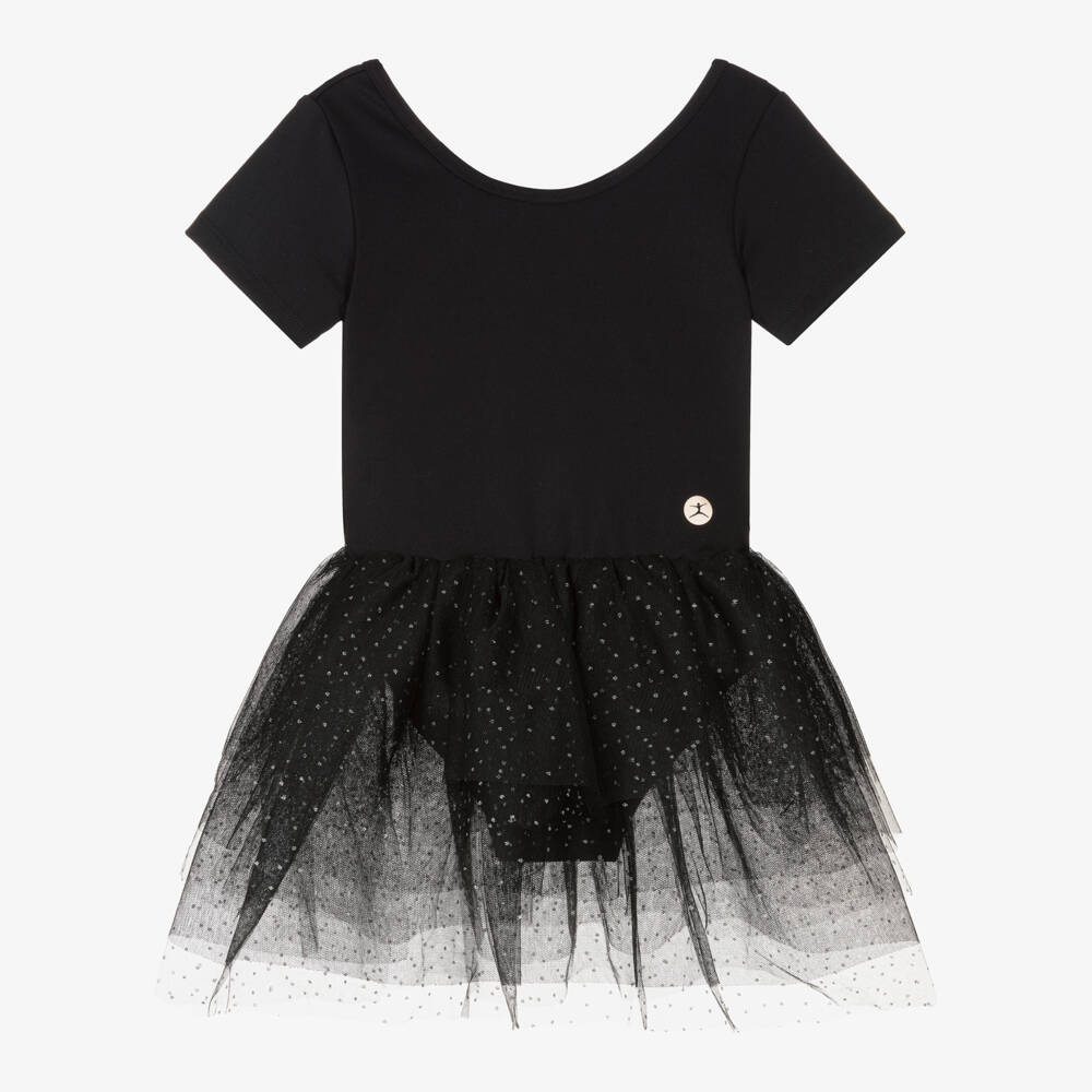 Danskin-Girls Black Leotard Dress with Glitter Polka Dot Tutu | Childrensalon Outlet