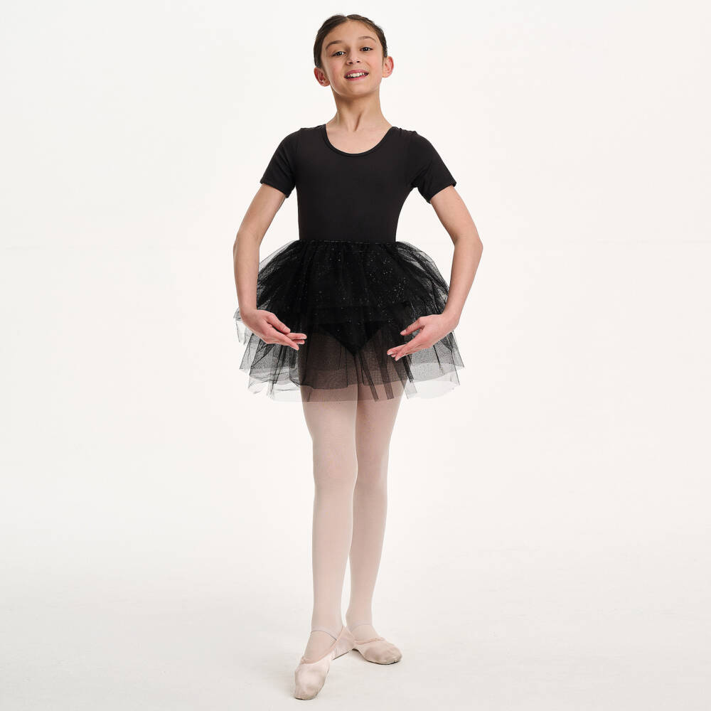 Danskin-Girls Black Leotard Dress with Glitter Polka Dot Tutu | Childrensalon Outlet