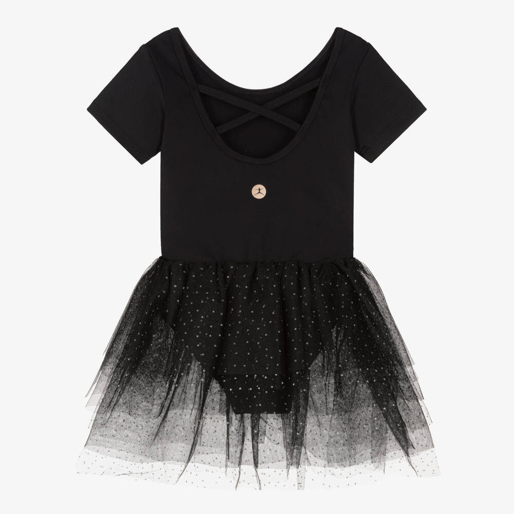 Danskin-Girls Black Leotard Dress with Glitter Polka Dot Tutu | Childrensalon Outlet
