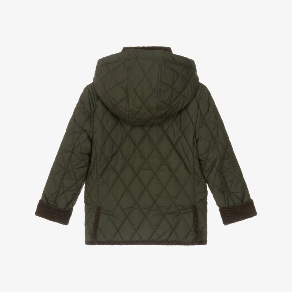 Ralph Lauren-Dark Forest Green Quilted Coat | Childrensalon Outlet