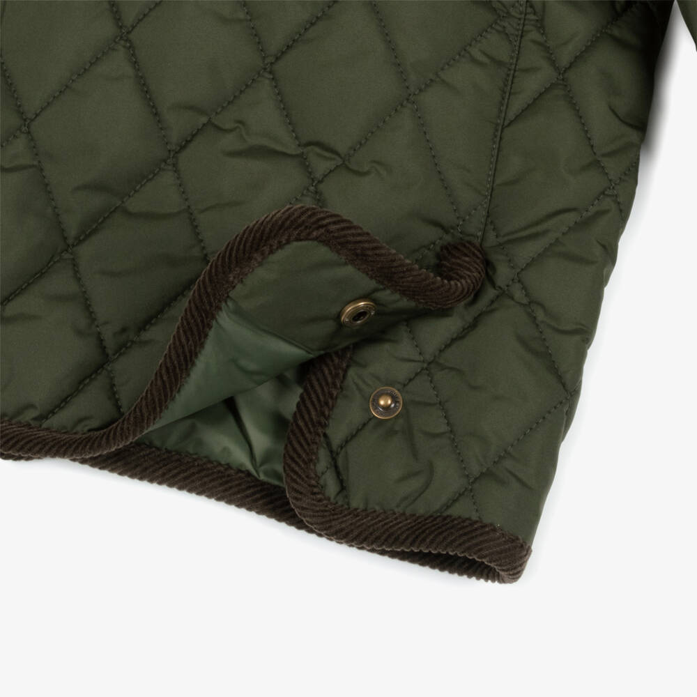 Ralph Lauren-Dark Forest Green Quilted Coat | Childrensalon Outlet