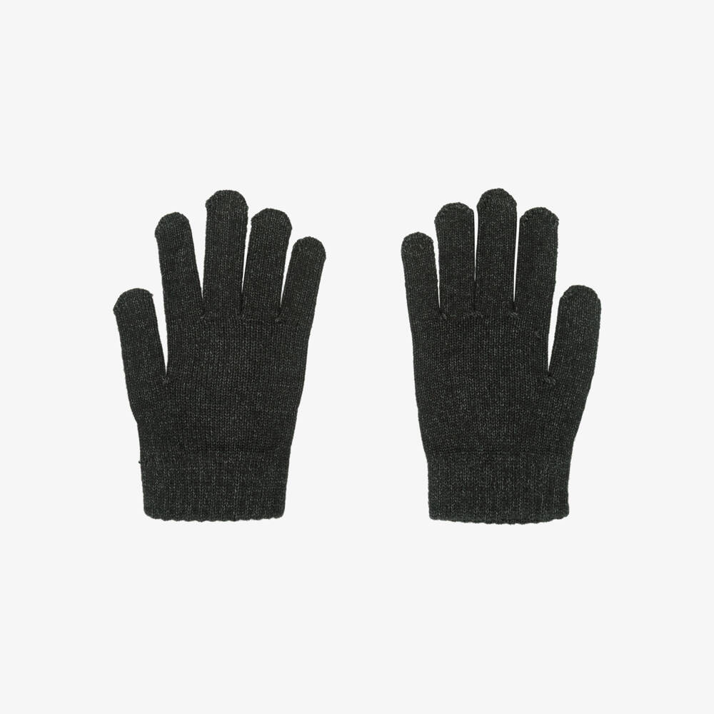 Mayoral-Dark Grey Knitted Gloves | Childrensalon Outlet