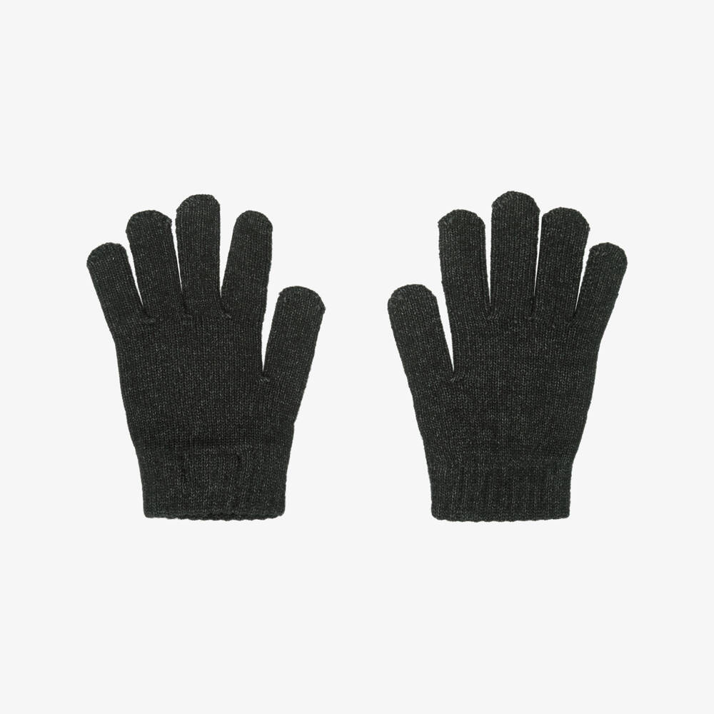 Mayoral-Dark Grey Knitted Gloves | Childrensalon Outlet