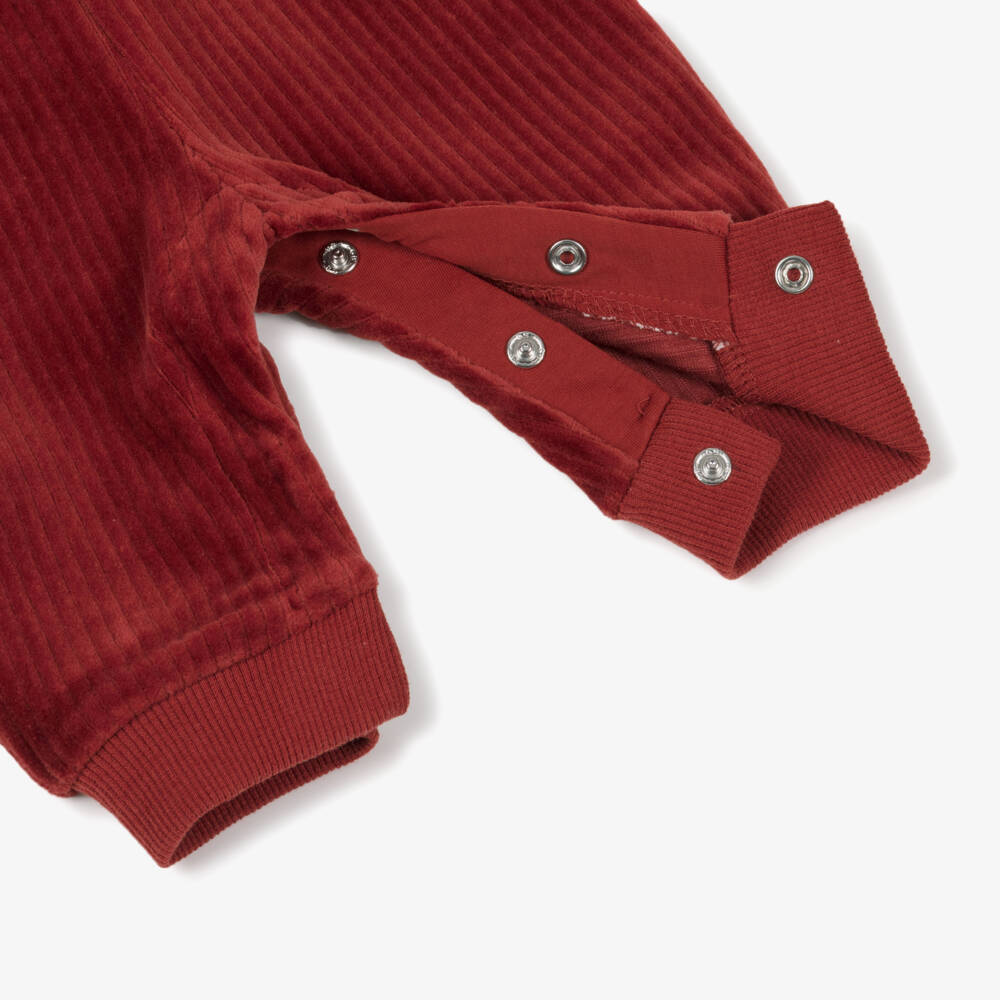 Mayoral Newborn-Dark Terracotta Red Velour Corduroy Dungarees | Childrensalon Outlet