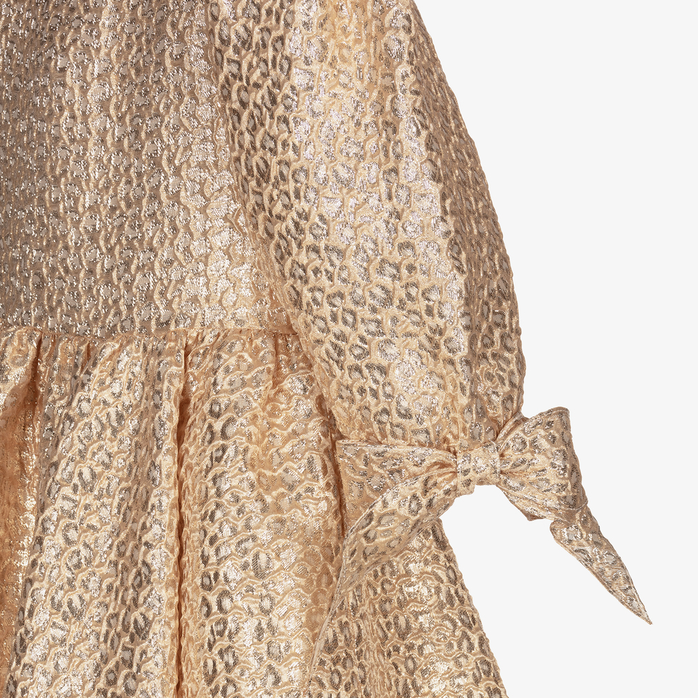 David Charles-Beige & Gold Brocade Dress | Childrensalon Outlet